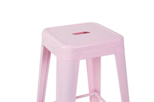 English Elm 30 Inch Backless Metal Counter Stools Set of 4 for Kitchen Island Bar or Cafe Pink B347P472301