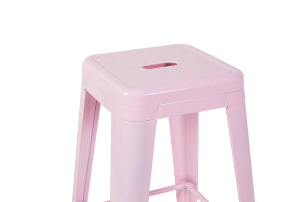 English Elm 30 Inch Backless Metal Counter Stools Set of 4 for Kitchen Island Bar or Cafe Pink B347P472301