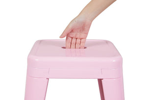 English Elm 30 Inch Backless Metal Counter Stools Set of 4 for Kitchen Island Bar or Cafe Pink B347P472301