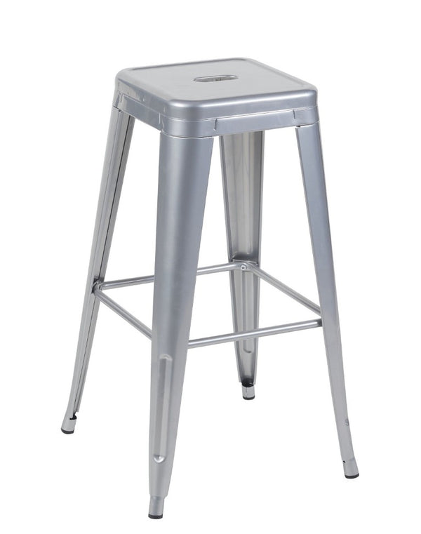 English Elm 30 Inch Backless Metal Counter Stools Set of 4 for Kitchen Island Bar or Cafe Antique Silver B347P472306