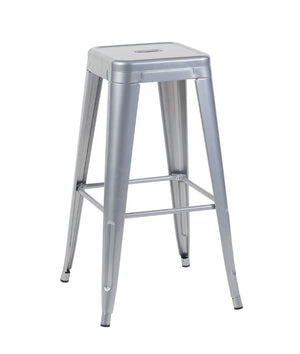 English Elm 30 Inch Backless Metal Counter Stools Set of 4 for Kitchen Island Bar or Cafe Antique Silver B347P472306