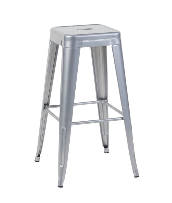English Elm 30 Inch Backless Metal Counter Stools Set of 4 for Kitchen Island Bar or Cafe Antique Silver B347P472306