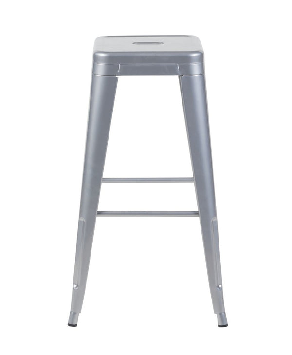 English Elm 30 Inch Backless Metal Counter Stools Set of 4 for Kitchen Island Bar or Cafe Antique Silver B347P472306