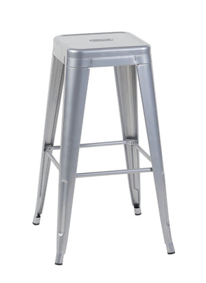 English Elm 30 Inch Backless Metal Counter Stools Set of 4 for Kitchen Island Bar or Cafe Antique Silver B347P472306
