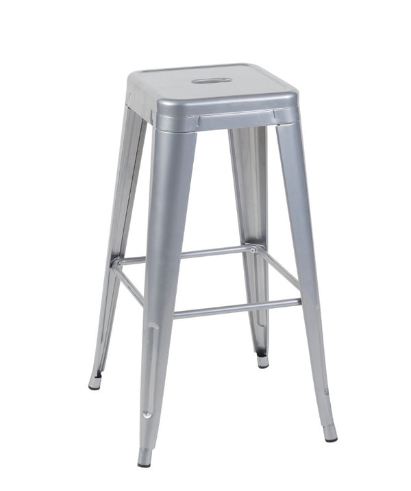 English Elm 30 Inch Backless Metal Counter Stools Set of 4 for Kitchen Island Bar or Cafe Antique Silver B347P472306