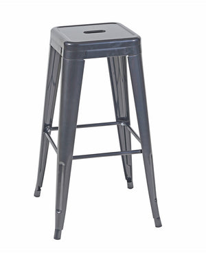 English Elm 30 Inch Backless Metal Counter Stools Set of 2 Industrial Kitchen Island Seating Gray B347P472312