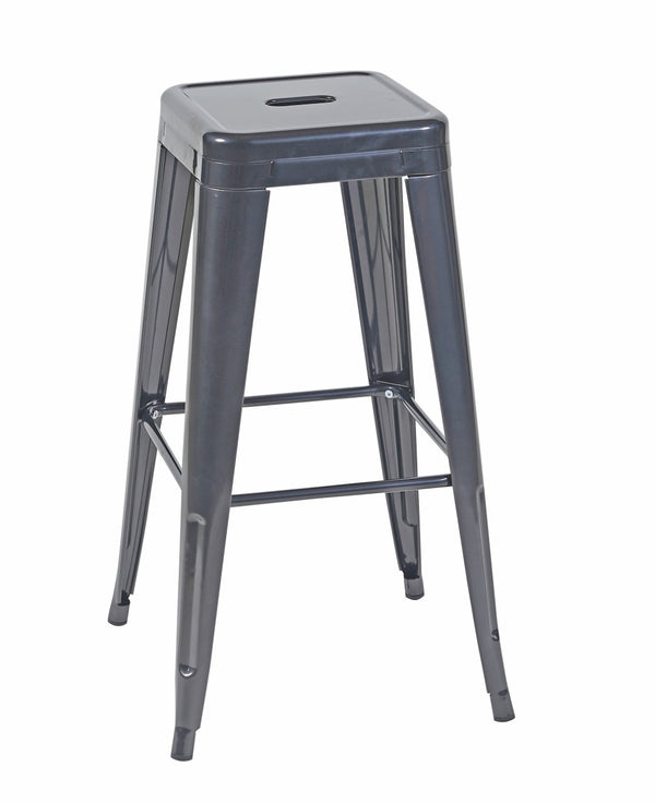 English Elm 30 Inch Backless Metal Counter Stools Set of 2 Industrial Kitchen Island Seating Gray B347P472312