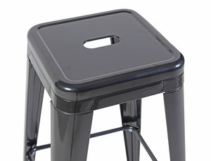 English Elm 30 Inch Backless Metal Counter Stools Set of 2 Industrial Kitchen Island Seating Gray B347P472312
