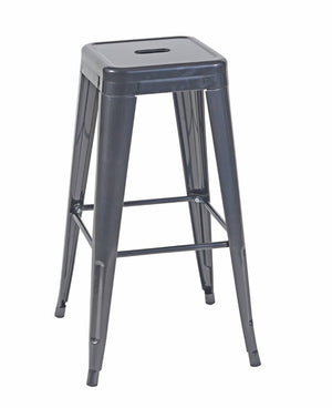 English Elm 30 Inch Backless Metal Counter Stools Set of 4 for Kitchen Island Bar or Cafe Gray B347P472313