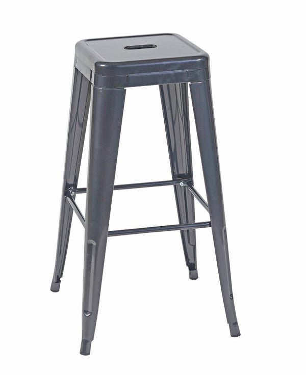 English Elm 30 Inch Backless Metal Counter Stools Set of 4 for Kitchen Island Bar or Cafe Gray B347P472313