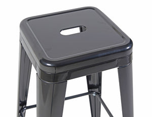English Elm 30 Inch Backless Metal Counter Stools Set of 4 for Kitchen Island Bar or Cafe Gray B347P472313