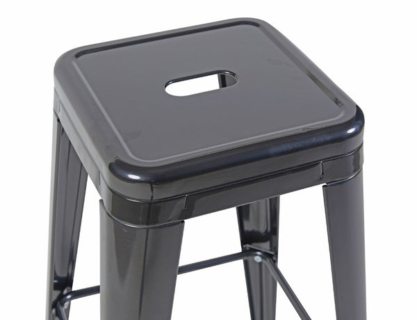 English Elm 30 Inch Backless Metal Counter Stools Set of 4 for Kitchen Island Bar or Cafe Gray B347P472313