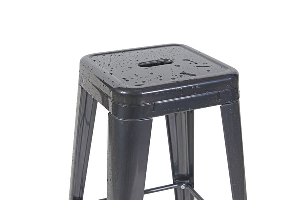 English Elm 30 Inch Backless Metal Counter Stools Set of 4 for Kitchen Island Bar or Cafe Gray B347P472313