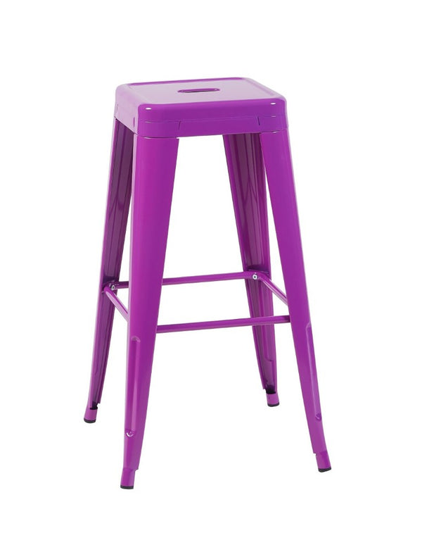 English Elm 30 Inch Backless Metal Counter Stools Set of 4 for Kitchen Island Bar or Cafe Purple B347P472315