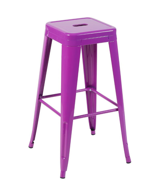 English Elm 30 Inch Backless Metal Counter Stools Set of 4 for Kitchen Island Bar or Cafe Purple B347P472315