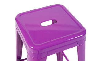 English Elm 30 Inch Backless Metal Counter Stools Set of 4 for Kitchen Island Bar or Cafe Purple B347P472315