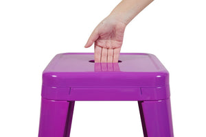 English Elm 30 Inch Backless Metal Counter Stools Set of 4 for Kitchen Island Bar or Cafe Purple B347P472315