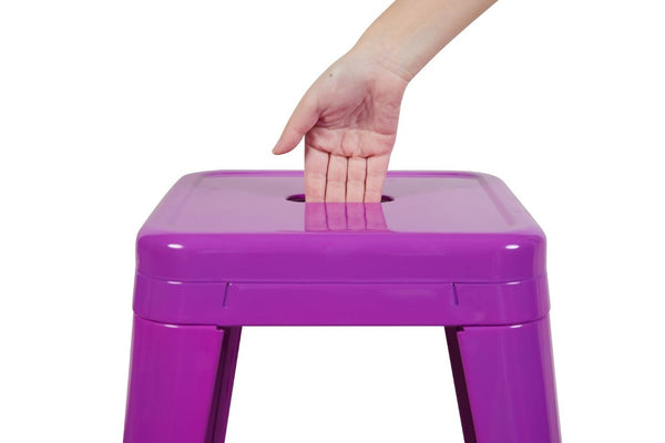 English Elm 30 Inch Backless Metal Counter Stools Set of 4 for Kitchen Island Bar or Cafe Purple B347P472315