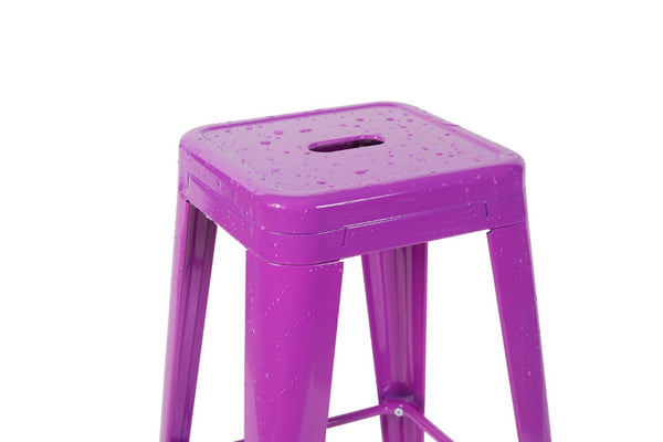 English Elm 30 Inch Backless Metal Counter Stools Set of 4 for Kitchen Island Bar or Cafe Purple B347P472315