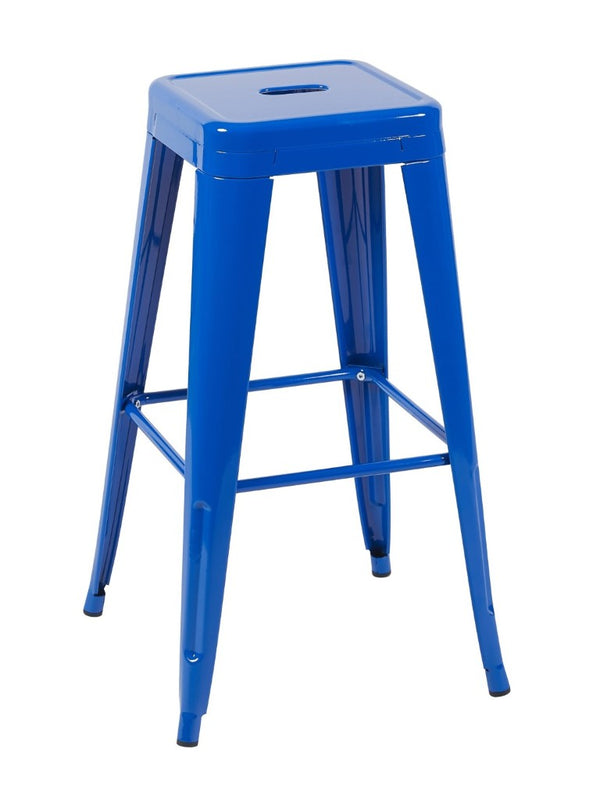English Elm 30 Inch Backless Metal Counter Stools Set of 4 for Kitchen Island Bar or Cafe Blue B347P472317