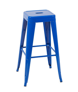 English Elm 30 Inch Backless Metal Counter Stools Set of 4 for Kitchen Island Bar or Cafe Blue B347P472317