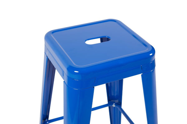 English Elm 30 Inch Backless Metal Counter Stools Set of 4 for Kitchen Island Bar or Cafe Blue B347P472317