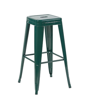 English Elm 30 Inch Backless Metal Counter Stools Set of 4 for Kitchen Island Bar or Cafe Green B347P472321