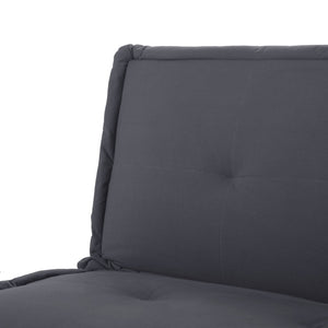 English Elm Convertible Futon Sofa Bed Faux Suede Upholstered Reclining Couch for Studio Apartments Dark Gray B347P505185