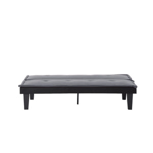 English Elm Convertible Futon Sofa Bed Faux Suede Upholstered Reclining Couch for Studio Apartments Dark Gray B347P505185