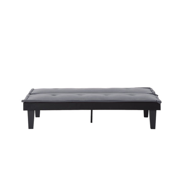 English Elm Convertible Futon Sofa Bed Faux Suede Upholstered Reclining Couch for Studio Apartments Dark Gray B347P505185