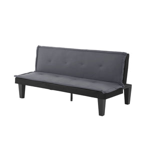 English Elm Convertible Futon Sofa Bed Faux Suede Upholstered Reclining Couch for Studio Apartments Dark Gray B347P505185