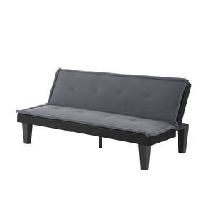 English Elm Convertible Futon Sofa Bed Faux Suede Upholstered Reclining Couch for Studio Apartments Dark Gray B347P505185