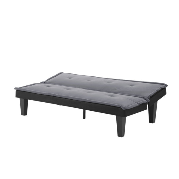 English Elm Convertible Futon Sofa Bed Faux Suede Upholstered Reclining Couch for Studio Apartments Dark Gray B347P505185