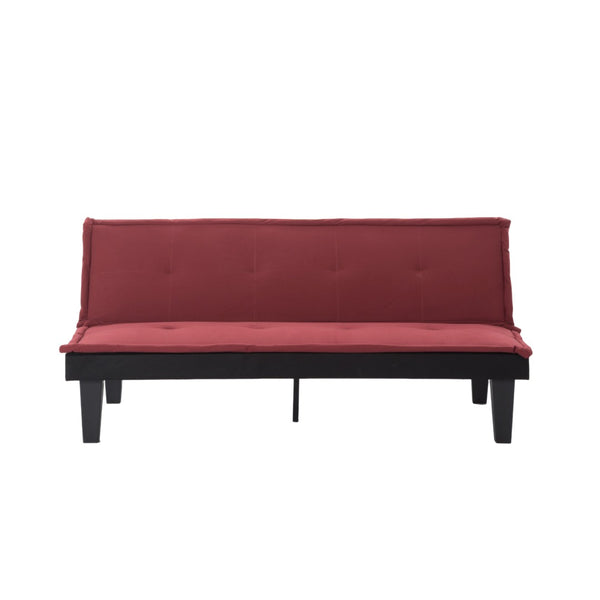 English Elm Convertible Futon Sofa Bed Faux Suede Upholstered Reclining Couch for Studio Apartments Red B347P505243