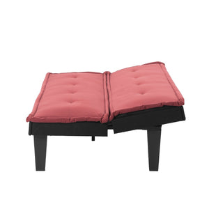 English Elm Convertible Futon Sofa Bed Faux Suede Upholstered Reclining Couch for Studio Apartments Red B347P505243