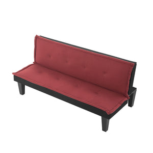 English Elm Convertible Futon Sofa Bed Faux Suede Upholstered Reclining Couch for Studio Apartments Red B347P505243