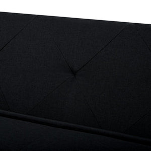 English Elm 69.88 Inch Metal Frame Futon Sofa Bed with Polyester Upholstery for Small Spaces B347P506089
