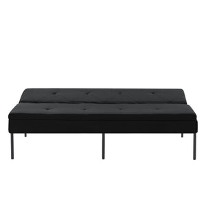 English Elm 69.88 Inch Metal Frame Futon Sofa Bed with Polyester Upholstery for Small Spaces B347P506089