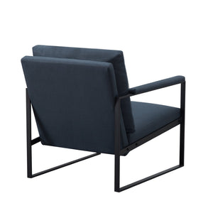 English Elm 26.8 Inch Linen Blend Accent Chair Metal Frame High Density Foam Padded Armchair for Living Room Blue B347P507305