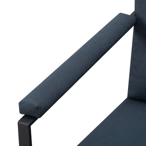 English Elm 26.8 Inch Linen Blend Accent Chair Metal Frame High Density Foam Padded Armchair for Living Room Blue B347P507305