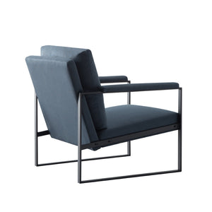 English Elm 26.8 Inch Linen Blend Accent Chair Metal Frame High Density Foam Padded Armchair for Living Room Blue B347P507305