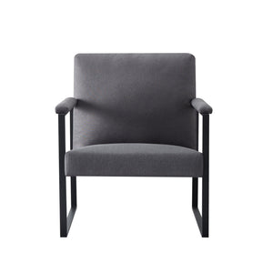 English Elm 26.8 Inch Linen Blend Accent Chair Metal Frame High Density Foam Padded Armchair for Living Room Grey B347P507321