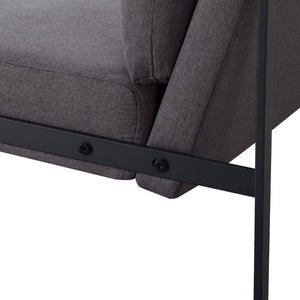 English Elm 26.8 Inch Linen Blend Accent Chair Metal Frame High Density Foam Padded Armchair for Living Room Grey B347P507321