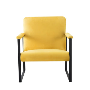 English Elm 26.8 Inch Linen Blend Accent Chair Metal Frame High Density Foam Padded Armchair for Living Room B347P507330