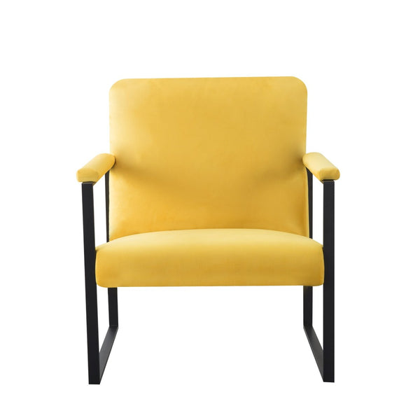 English Elm 26.8 Inch Linen Blend Accent Chair Metal Frame High Density Foam Padded Armchair for Living Room B347P507330