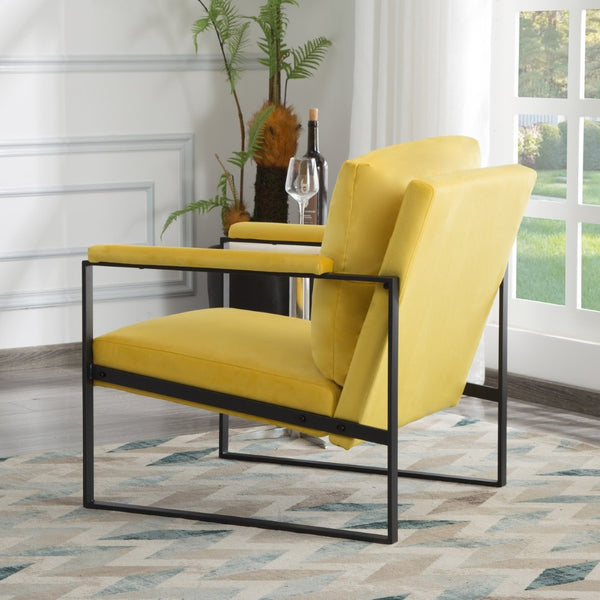 English Elm 26.8 Inch Linen Blend Accent Chair Metal Frame High Density Foam Padded Armchair for Living Room B347P507330