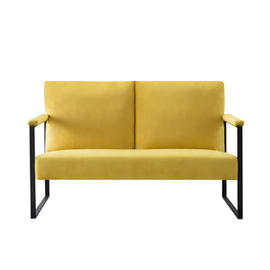 English Elm Loveseat Velvet Two Seat Sofa with Foam Cushions and Washable Cover for Modern Rooms B347P507344