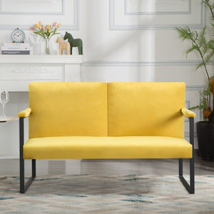 English Elm Loveseat Velvet Two Seat Sofa with Foam Cushions and Washable Cover for Modern Rooms B347P507344