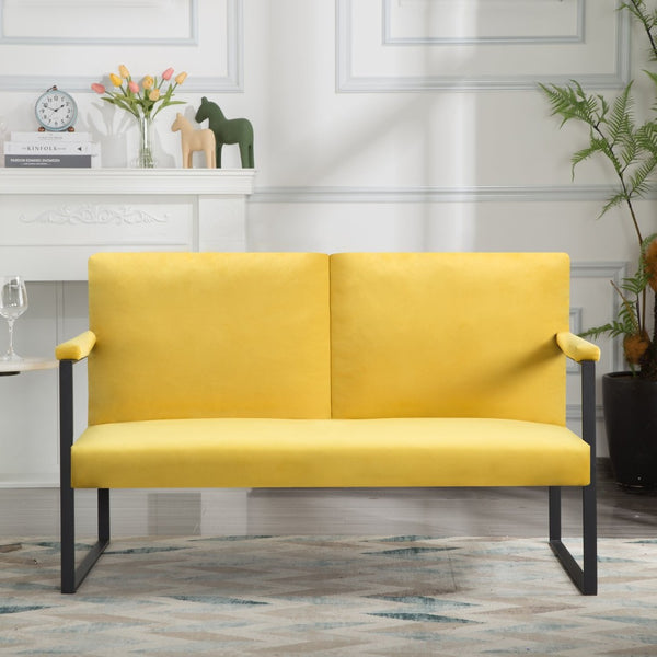 English Elm Loveseat Velvet Two Seat Sofa with Foam Cushions and Washable Cover for Modern Rooms B347P507344