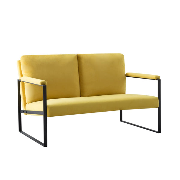English Elm Loveseat Velvet Two Seat Sofa with Foam Cushions and Washable Cover for Modern Rooms B347P507344